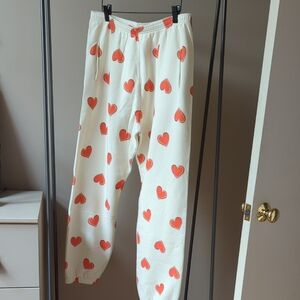 KULE Cream Sweatpants with Pink Accents